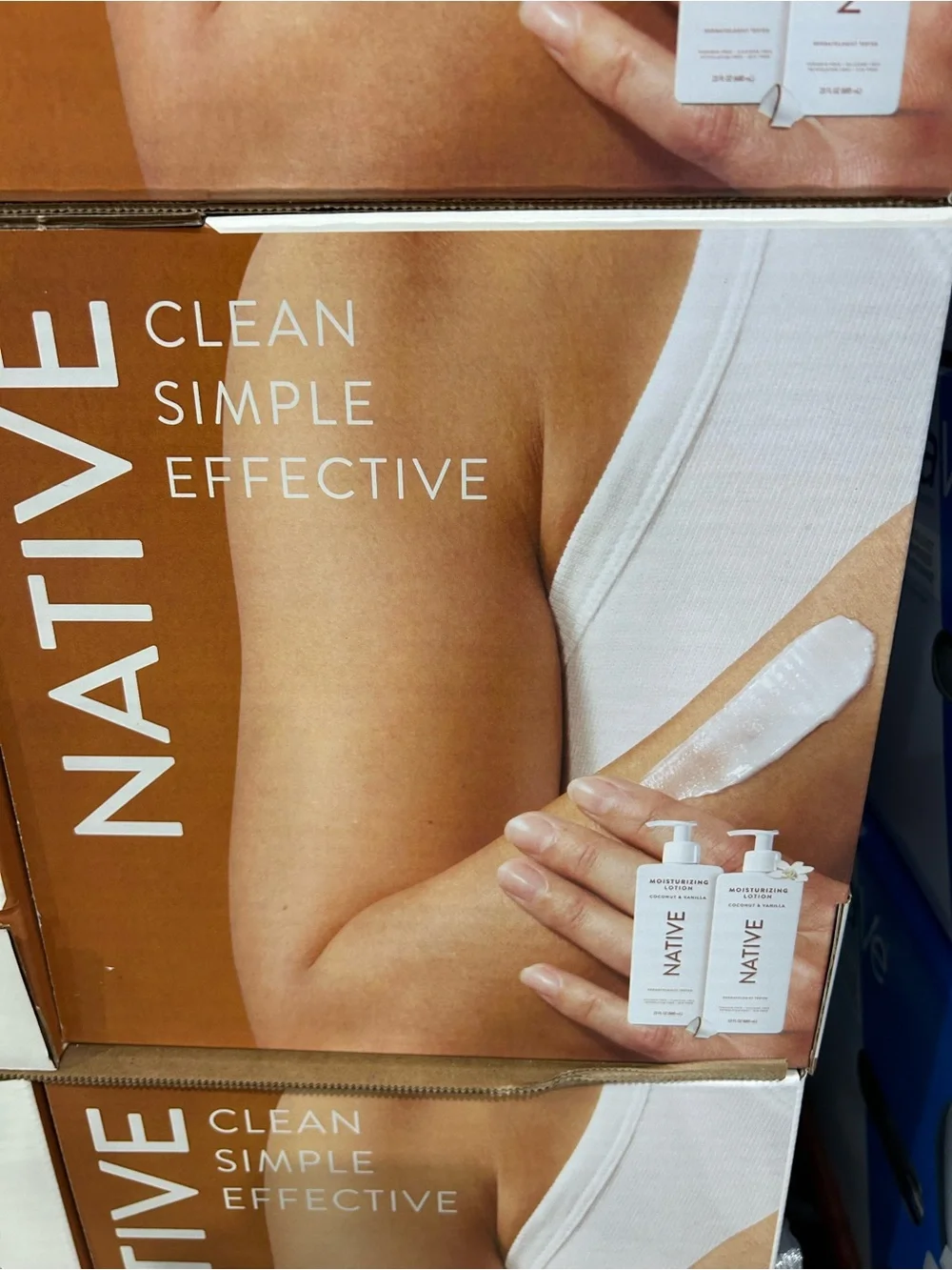 Native Coconut & Vanilla Moisturizing Lotion - White with Bronze Text duo pack